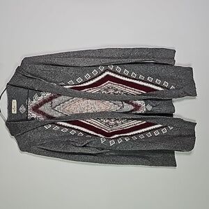 Hollister small gray and red hooded layering  cardigan